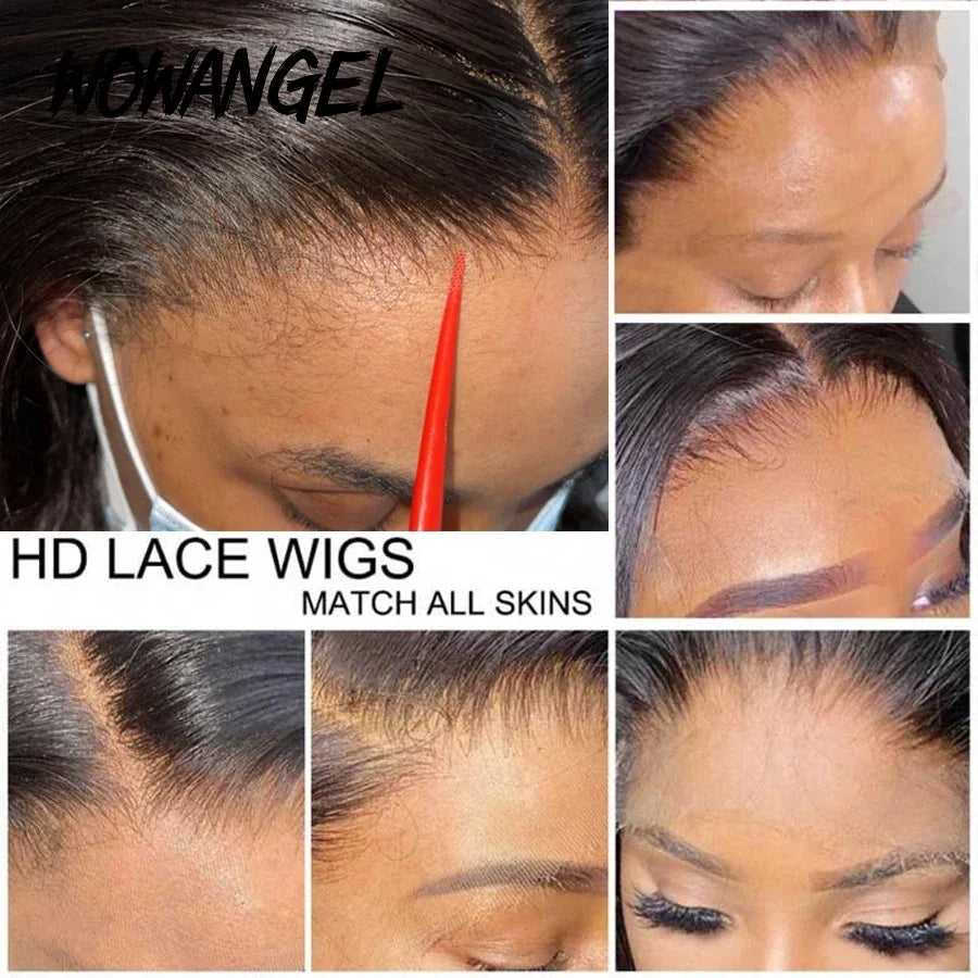 Wow Angel Glueless Wigs 5x5 HD Lace Closure Wigs Silk Straight Melt Skins Deep Part Ready to Go Human Hair Wig Remy For Woman