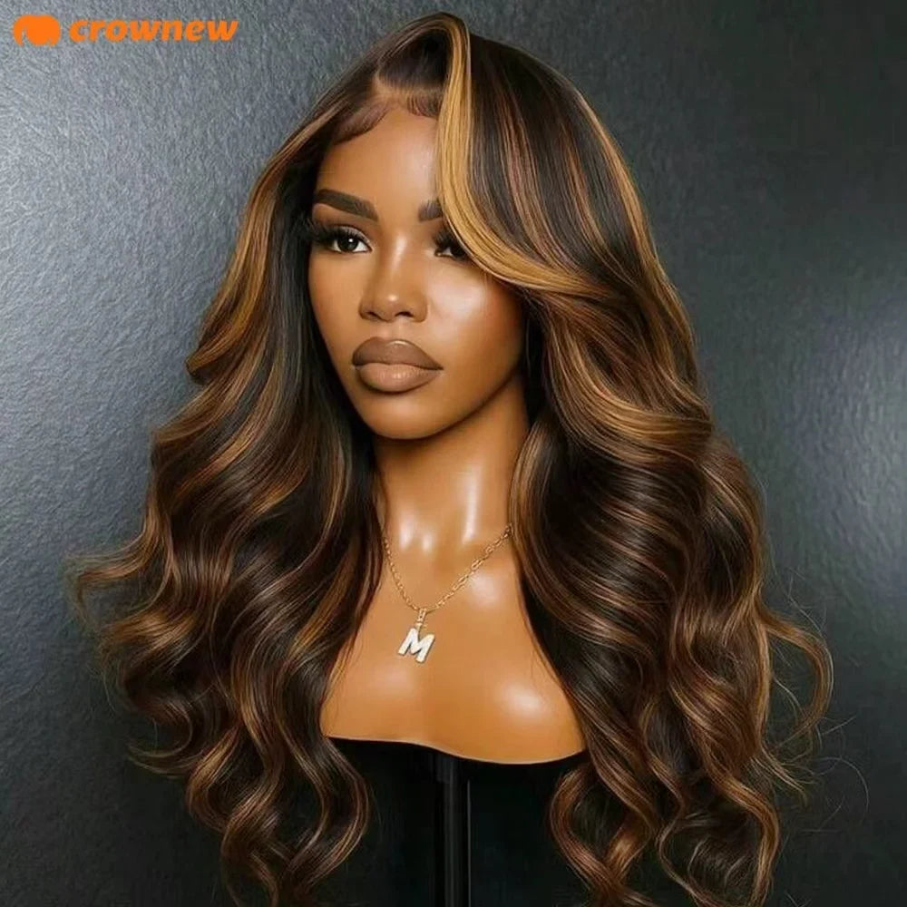 Wear And Go Glueless Wigs Human Hair P1B/30 Highlight Wig 13x4 Body Wave Human Hair Wigs Pre Plucked Bleached Knots Ombre Hair