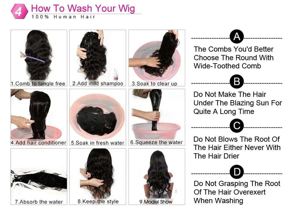 13x6 HD Transparent Straight Lace Front Human Hair Wigs For Women 180% Pre Plucked 4x4 Closure Wig 30 Inch 13x4 Lace Frontal Wig