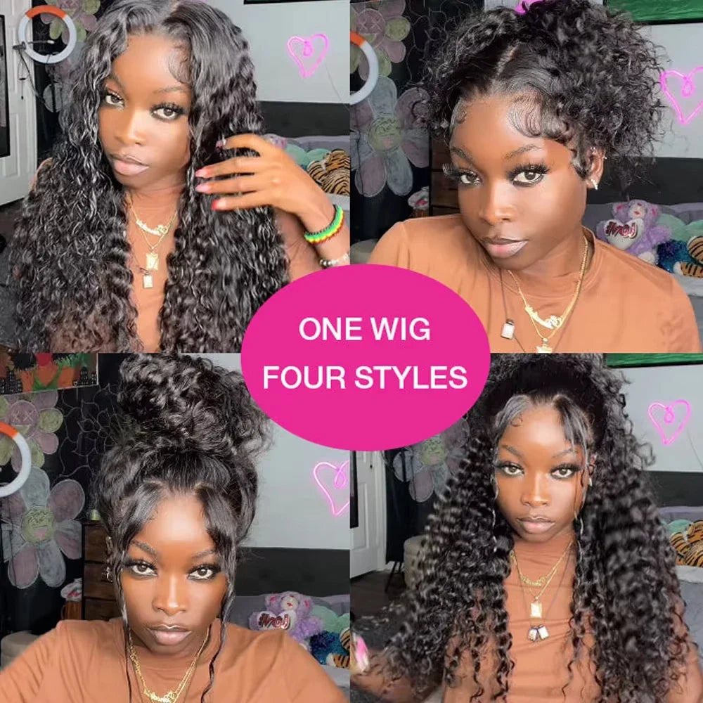 250 Density 30 Inch Kinky Curly 360 13x6 13x4 HD Lace Front Wig 6x6 Closure Glueless Wig Deep Wave Lace Frontal Human Hair Wig