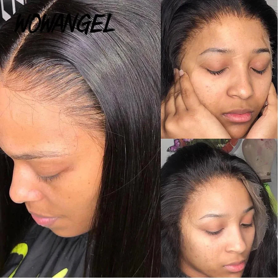 250% 13x6 HD Lace Frontal Wig Straight HD Transparent Lace Front Human Hair Wigs Remy Hair Melt Skins Pre Plucked For Women