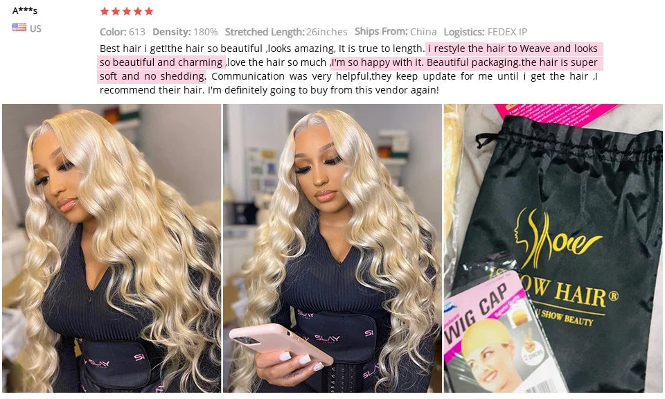 Ishow 613 Full Lace Human Hair Wig Blonde Lace Front Wig Human Hair Full Lace Wig Straight 13x4 Lace Front Human Hair Wig