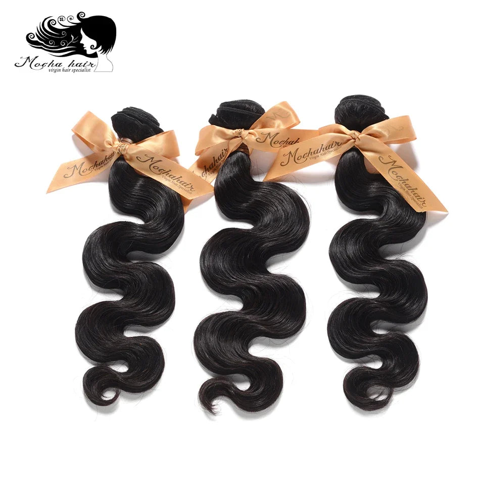 MOCHA Hair10A  Brazilian Virgin Hair Body Wave 3 Bundles16'-26'100% Unprocessed Human Hair Extension Natural Color Free Shipping