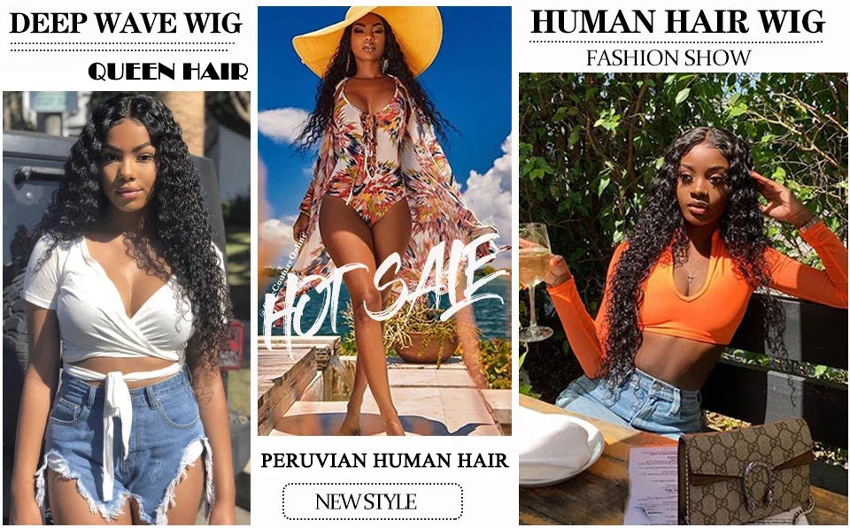 Queen Hair Loose Deep Real HD Lace Wig Raw Hair Pre Plucked Full Frontal 13x6 13x4 5x5 6x6 Closure Melt Skin Lace HD Lace Wig