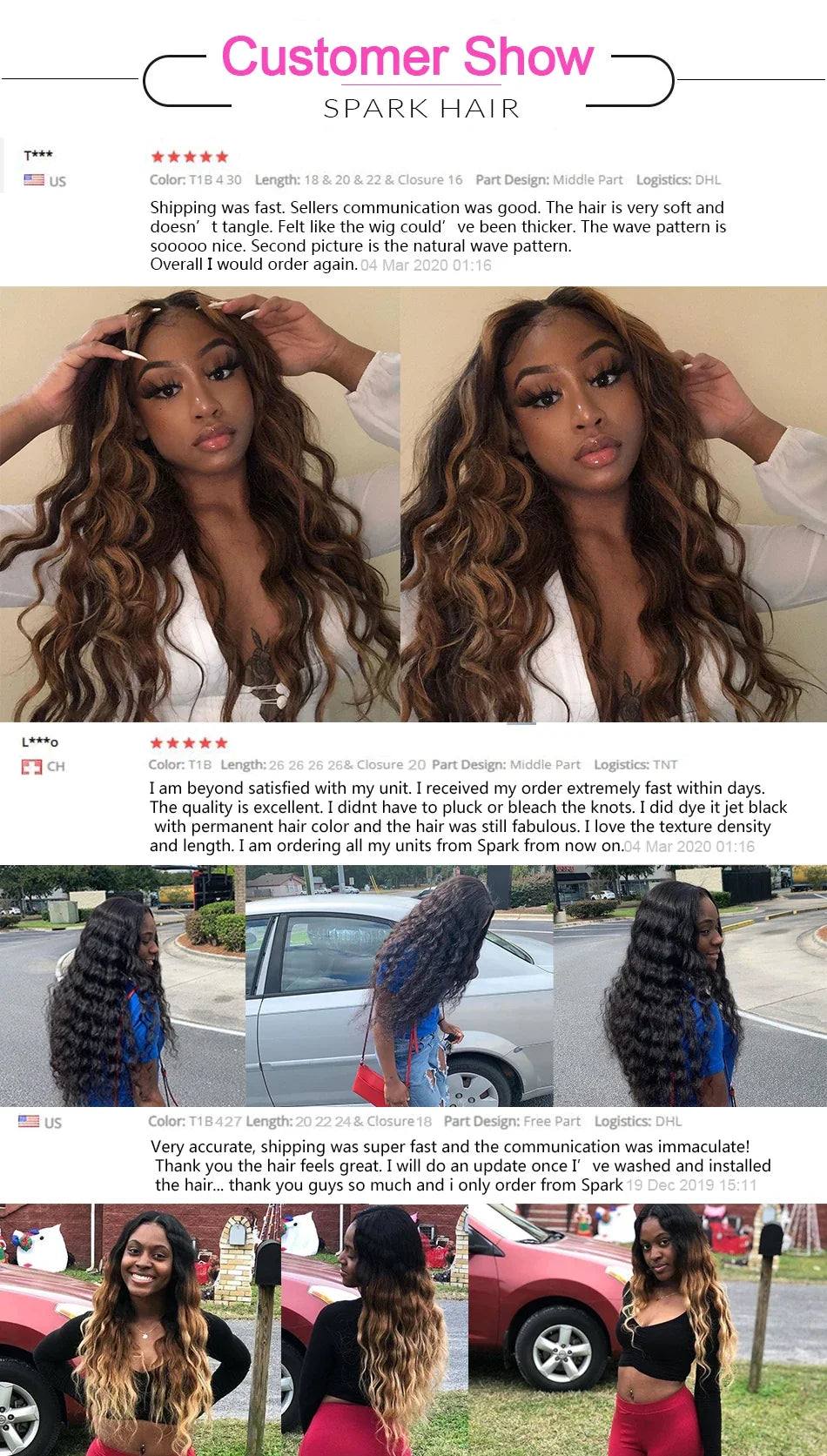 Spark Brazilian Loose Deep Wave Bundles With Closure Ombre Hair Human Hair With Lace Closure Remy Hair Extension Medium  Ratio