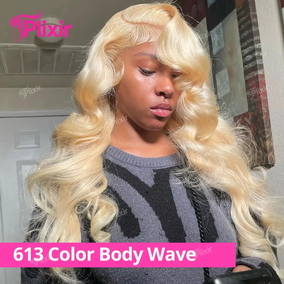 Curly Human Hair Wig Deep Wave Frontal Burmese 613 Blonde Body Wave Human Hair Wigs For Women 13x6 Hd Lace Front Human Hair Wig