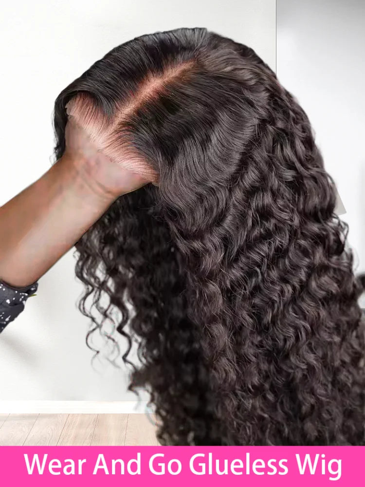 13x6 Hd Deep Wave Glueless Wig Human Hair For Women Wear And Go 7x5 Frontal Curly Lace Front Wigs On Clearance Sale 250 Density