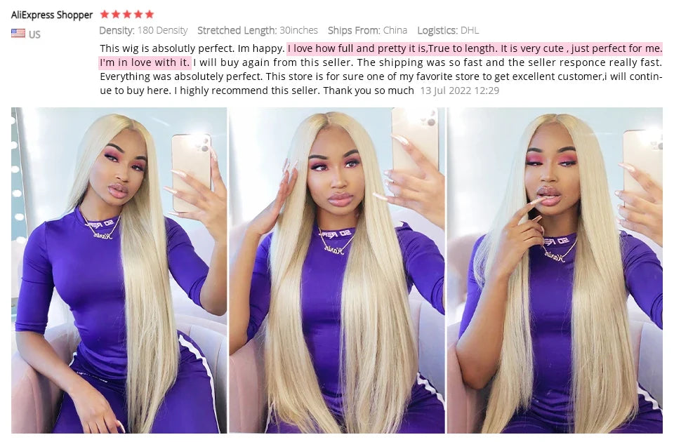Ishow 613 Full Lace Human Hair Wig Blonde Lace Front Wig Human Hair Full Lace Wig Straight 13x4 Lace Front Human Hair Wig