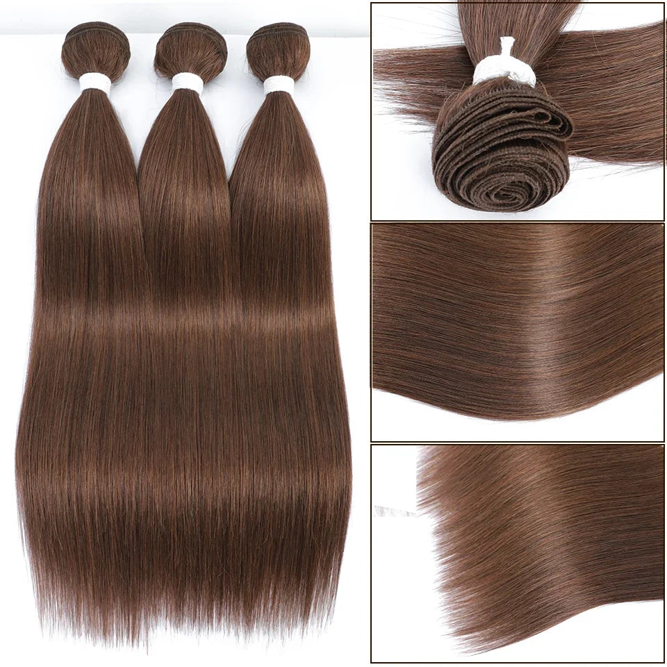 613 Honey Blonde Straight Hair Bundles Ombre Hair Extension 30 32 34 36Inch Super Long Hair Grey Synthetic Straight Hair Weaving