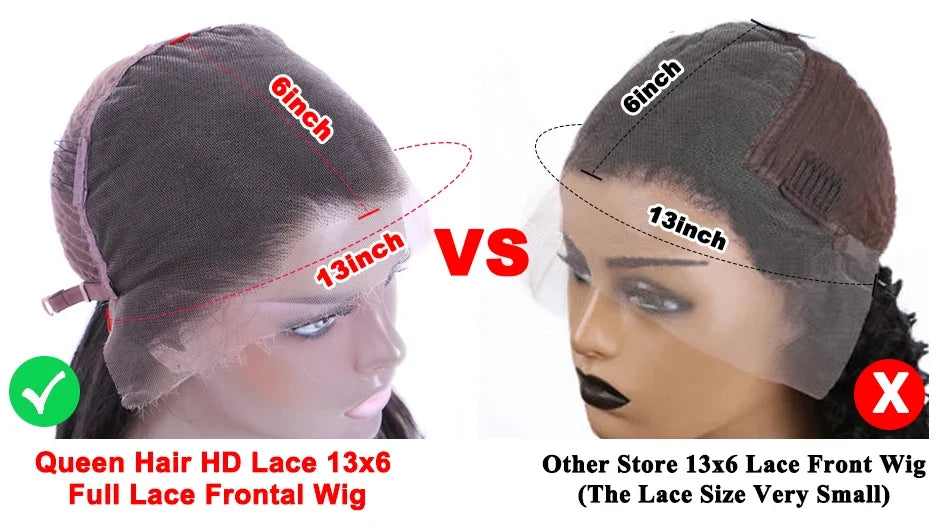 Queen Hair Loose Deep Real HD Lace Wig Raw Hair Pre Plucked Full Frontal 13x6 13x4 5x5 6x6 Closure Melt Skin Lace HD Lace Wig