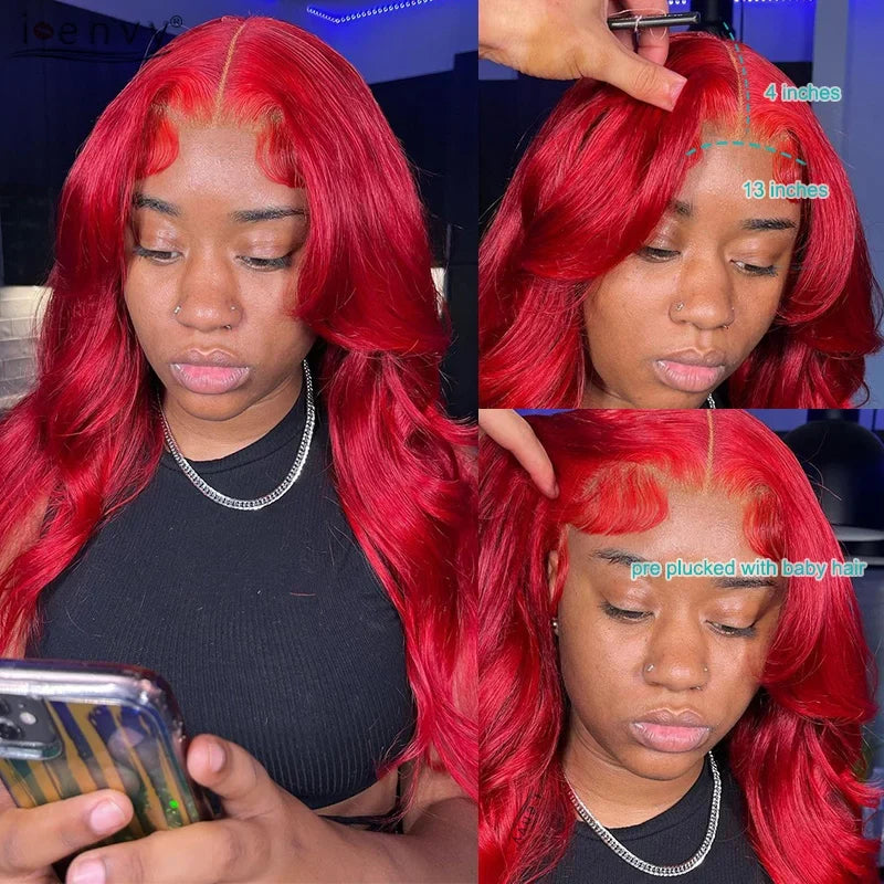 Orange Brown Lace Front Wigs Colored Ginger Blonde 13X6 Lace Frontal Human Hair Wigs Remy Burgundy Red Body Wave Lace Front Wig