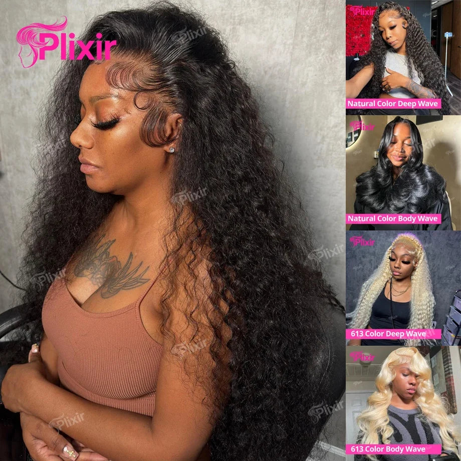 Curly Human Hair Wig Deep Wave Frontal Burmese 613 Blonde Body Wave Human Hair Wigs For Women 13x6 Hd Lace Front Human Hair Wig