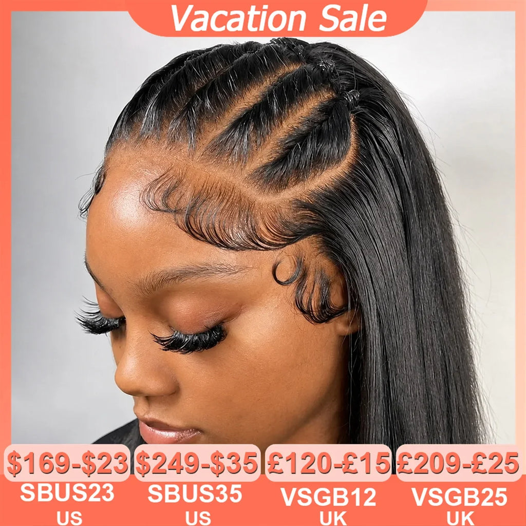BEEOS 250% Invisible 13*6 HD Lace Full Frontal Human Hair Wigs Straight Pre Plucked 5*5 HD Lace Closure Wig For Women Brazilian