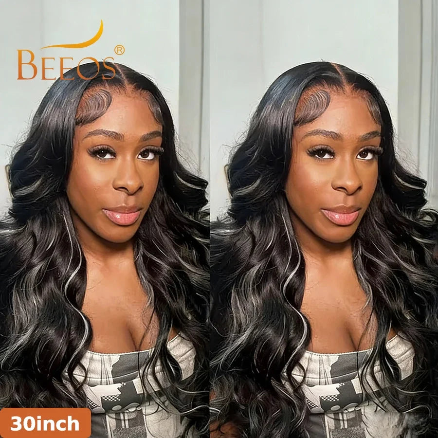 BEEOS 1B/613 Oreo Highlight 13x6 HD Lace Frontal Wig 250% Pre Plucked 613 Blonde Body Wave 5x5 HD Lace Closure Wig For Women