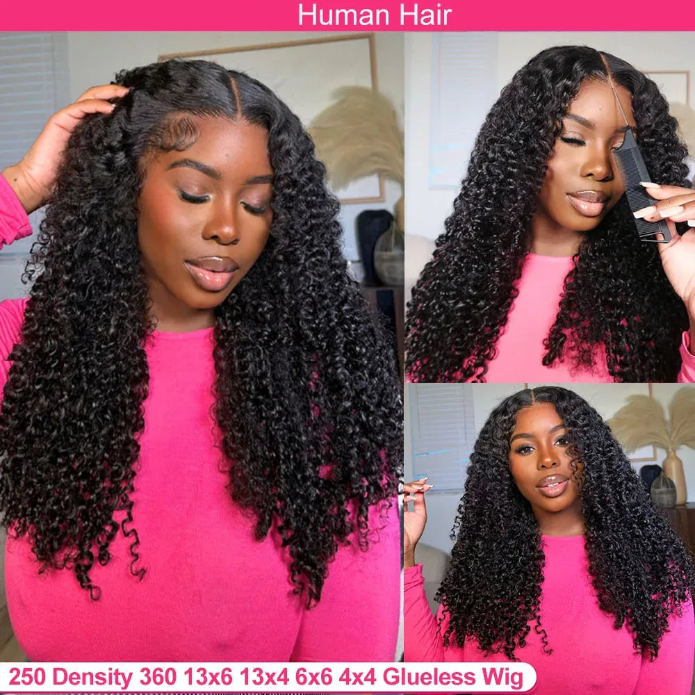 250 Density 30 Inch Kinky Curly 360 13x6 13x4 HD Lace Front Wig 6x6 Closure Glueless Wig Deep Wave Lace Frontal Human Hair Wig
