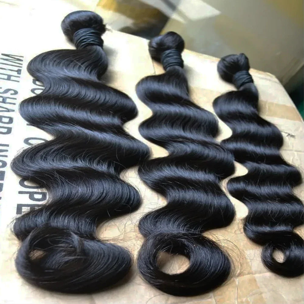 Raw Brazilian Human Hair Bundles Body Wave 3 4 Bundle 28 30 Inch Virgin Remy Hair Extensions For Women Sew In Quick Weave Bundle