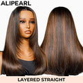 Alipearl Hair Layered Straight Hair Customized Color Highlight Wig 5×5 Lace Closure & 13×4 Lace Frontal Wig Super Natural Hair