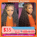 Wow Angel 36inch Water Wave 13x6 Full Frontal HD Lace Wigs 250% Curly Wigs HD Lace Front Human Hair Wigs Melt Skins For Woman