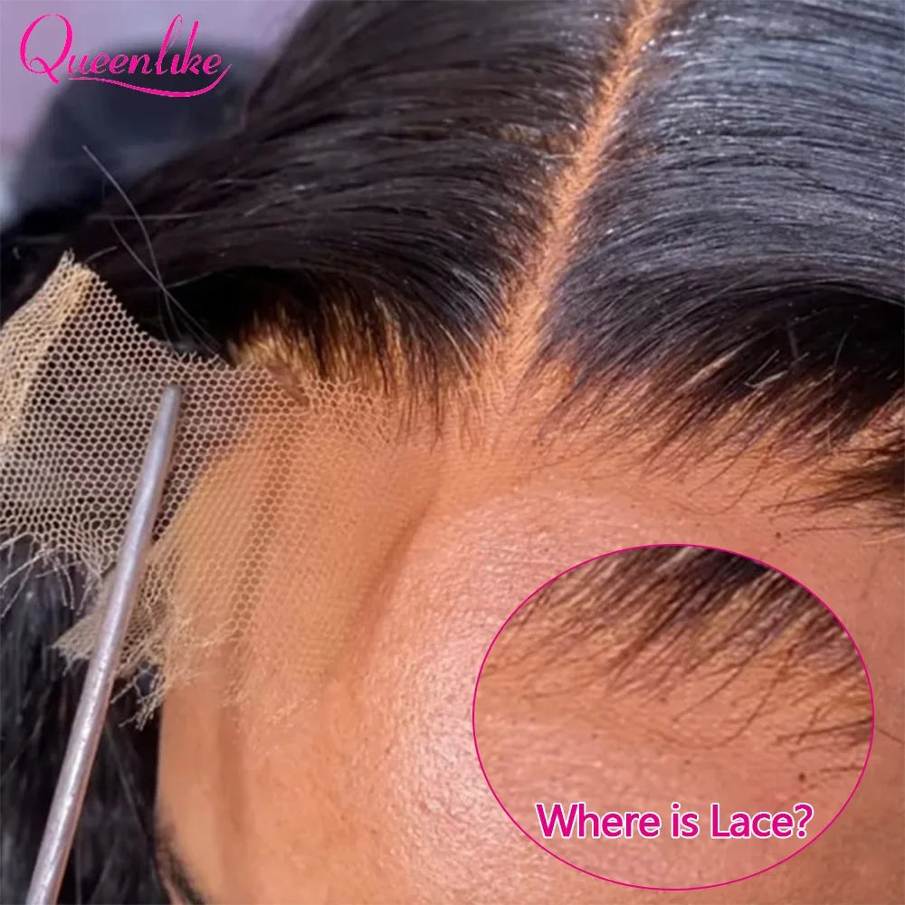 Queenlike 250Density Real Hd Lace Frontal Wig 12A Top Quality Human Hair Wigs for Women 22 24inch 13x4 Straight Lace Frontal Wig