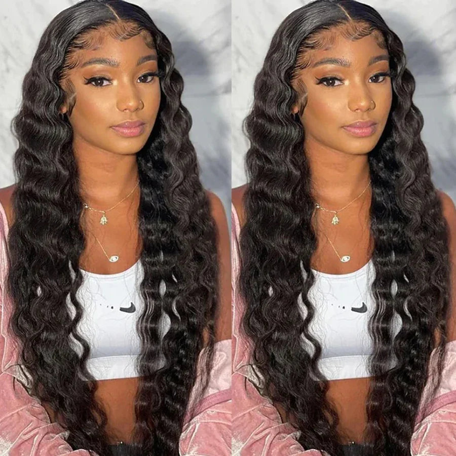 250% Glueless 13x6 HD Lace Frontal Human Hair Wigs Wear&Go Preplucked 5x5 HD Lace Closure Wig For Black Women Loose Deep Wave