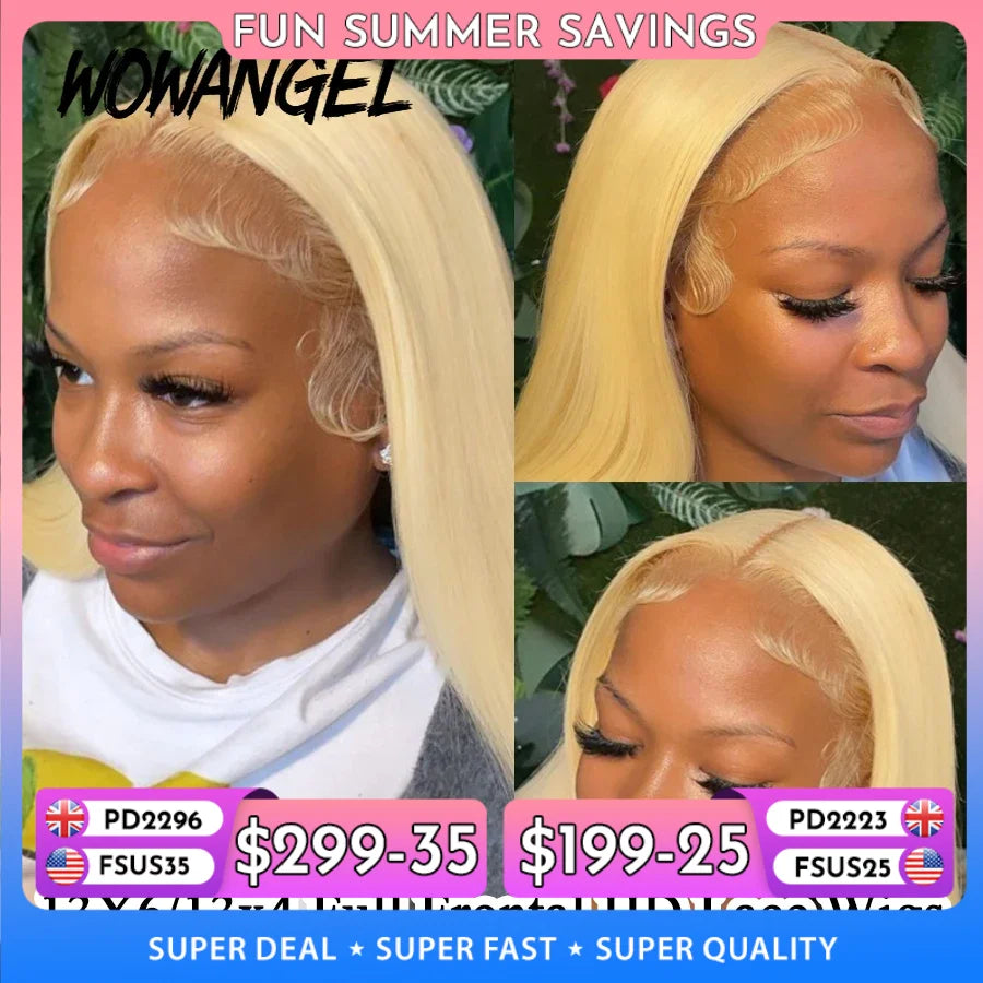 Wow Angel 613 HD Lace Frontal Wig 13X6 Full Lace Front Straight Wig Human Hair Wig Pre Plucked Natural Scalp For Woman Glueless