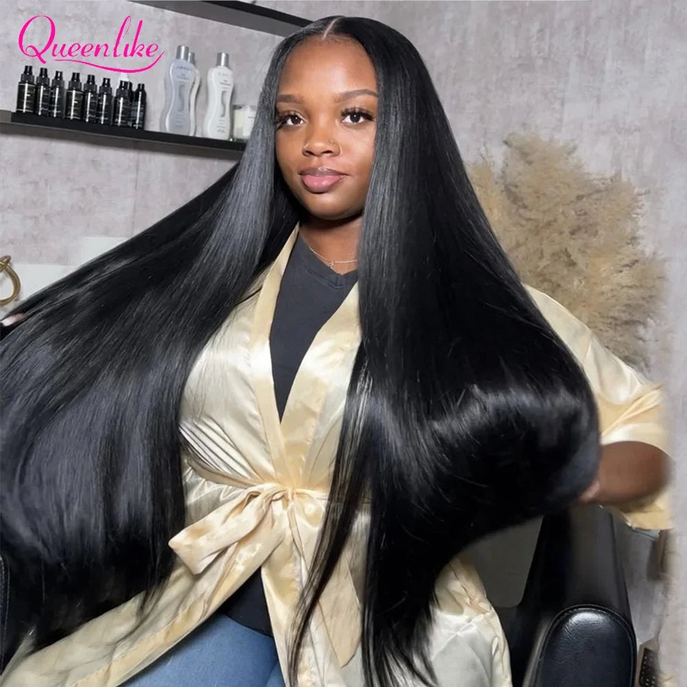 Queenlike 250Density Real Hd Lace Frontal Wig 12A Top Quality Human Hair Wigs for Women 22 24inch 13x4 Straight Lace Frontal Wig