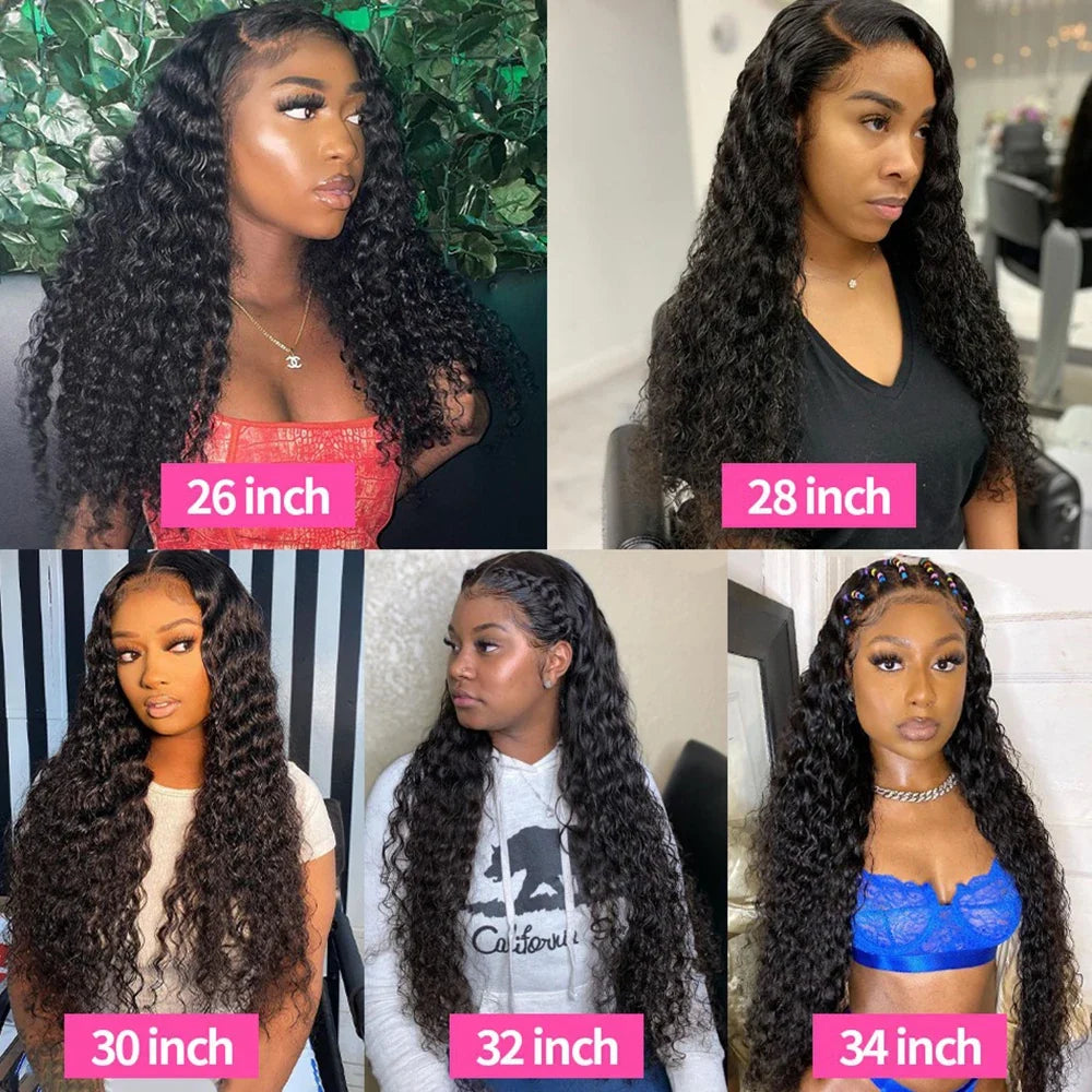 Transparent Remy Deep Wave Lace Front Wig 13x4 13x6 Water Wave Lace Frontal Wig 4X4 Closure Human Hair Wigs For Women Glueless