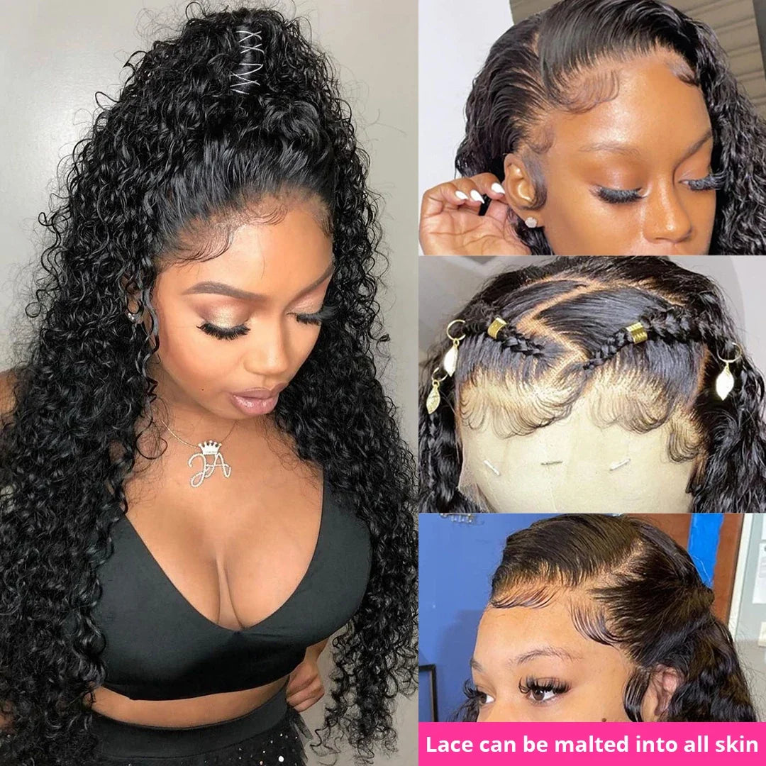 Deep Wave Frontal Wig 13x6 HD Lace Frontal Wig 13X4 28 30 32 34 36 Inch Human Hair Lace Frontal Wig Deep Curly Lace Front Wig