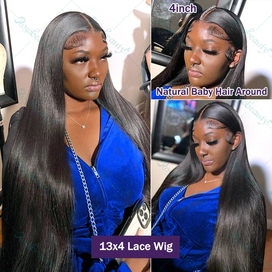 HD Lace Front Wigs 30 38 Inch Straight 13x4 13x6 Transparent Lace Frontal Human Hair Wigs Pre Plucked HD Lace Wigs For Women