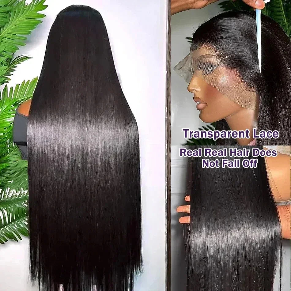 HD Lace Front Wigs 30 38 Inch Straight 13x4 13x6 Transparent Lace Frontal Human Hair Wigs Pre Plucked HD Lace Wigs For Women
