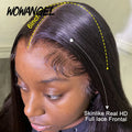 Wow Angel 36inch 13x6 HD Lace Frontal Human Hair Wigs Straight Virgin Hair Full Frontal Wigs for Woman Natural Scalp Melt Skins