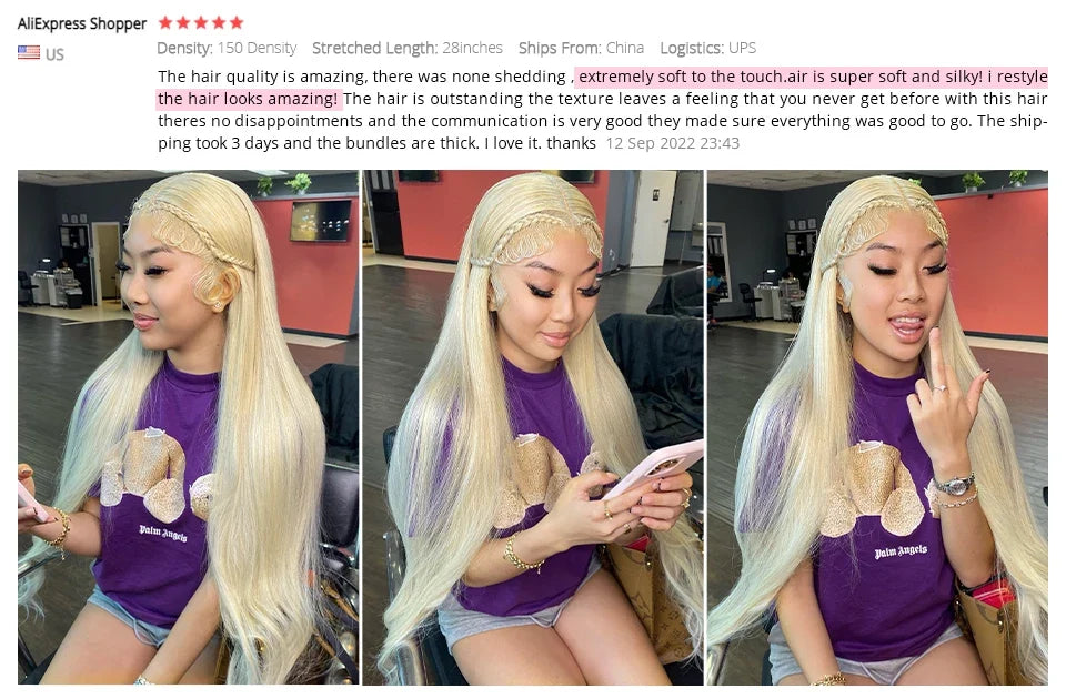 Ishow 613 Full Lace Human Hair Wig Blonde Lace Front Wig Human Hair Full Lace Wig Straight 13x4 Lace Front Human Hair Wig