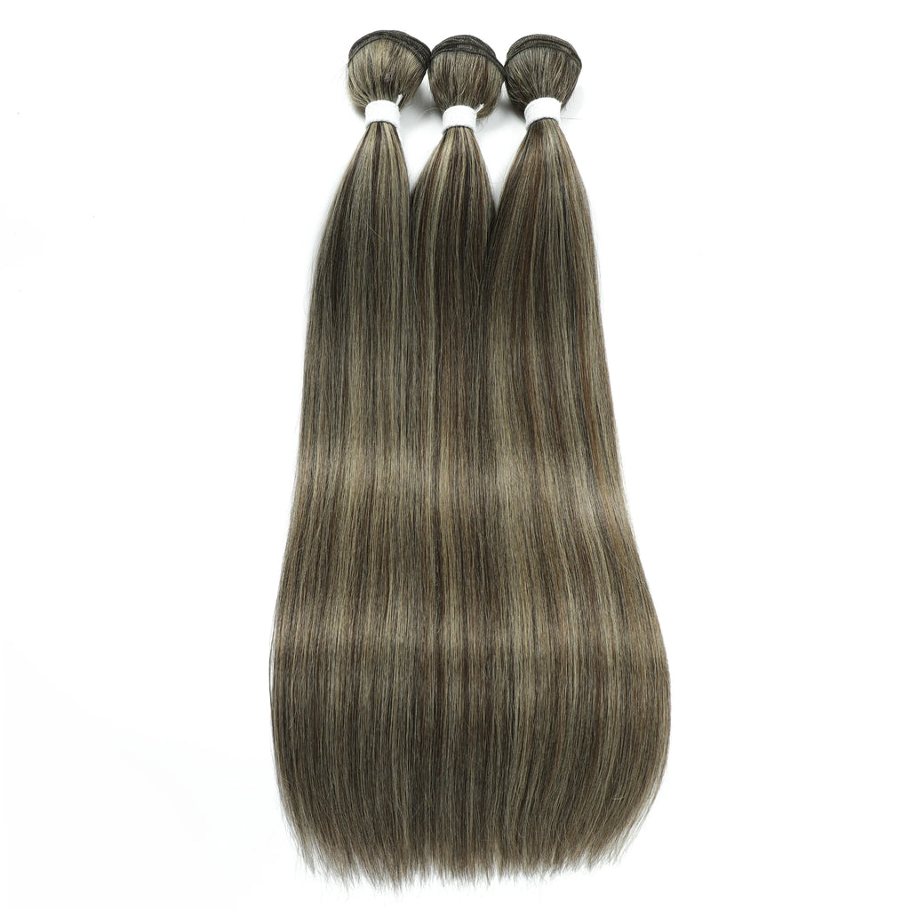 613 Honey Blonde Straight Hair Bundles Ombre Hair Extension 30 32 34 36Inch Super Long Hair Grey Synthetic Straight Hair Weaving