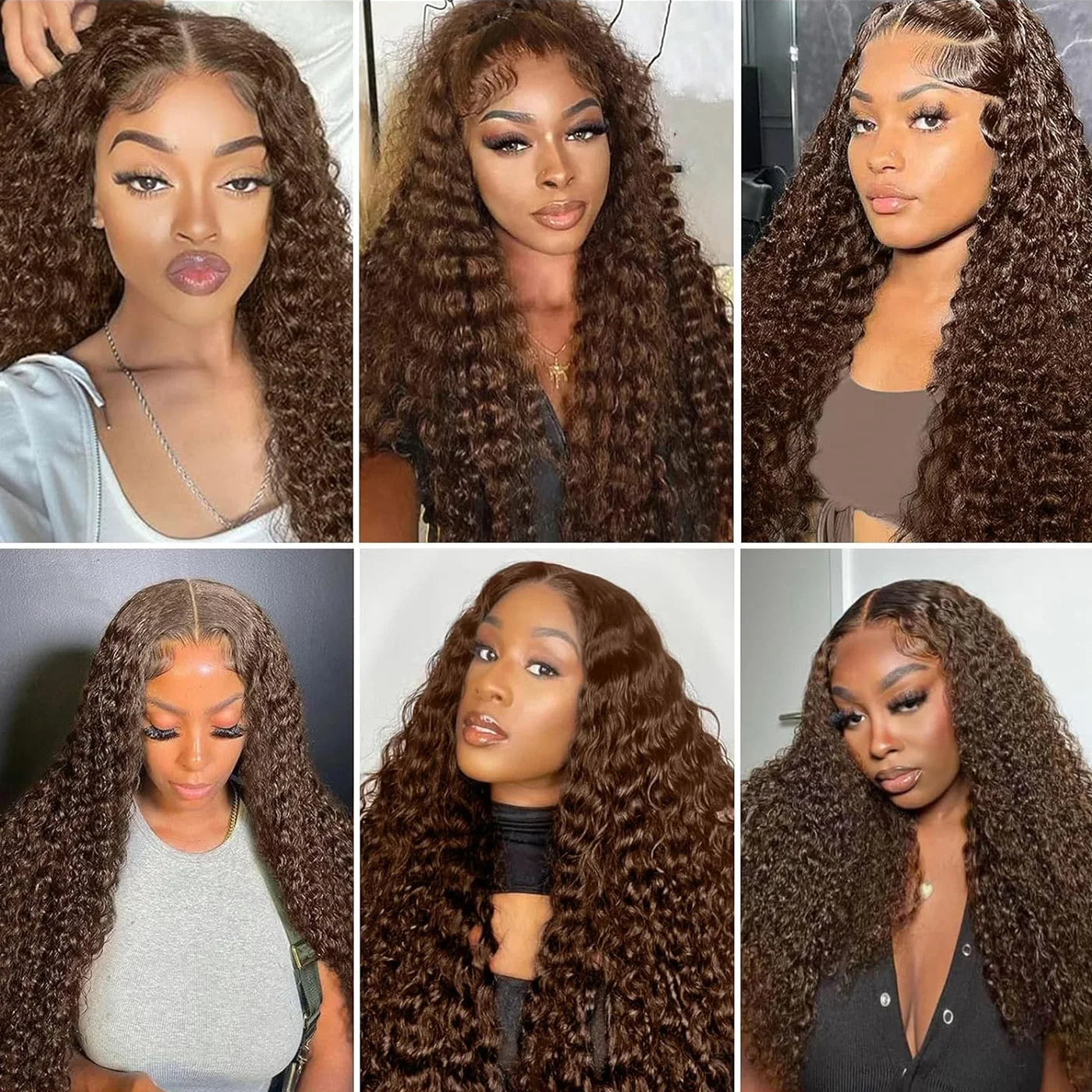 13x4 Chocolate Brown Water Curly Lace Front Wig #4 Colored Human Hair Wigs Pre Plucked Deep Wave 13x6 HD Lace Frontal Wigs 200%