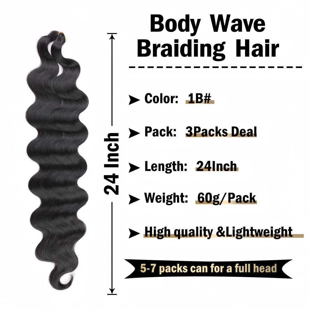 #4 Brown Highlight Human Crochet Hair With String Body Wave Invisible Pre Separated Knotless Crochet Hair Extensions For Braid
