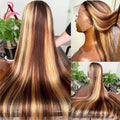 HD Highlight 13x4 Bone Straight Lace Front Wig Vietnamese Honey Blonde 13x6 Lace Frontal Wigs Remy Human Hair Wig Pre Plucked