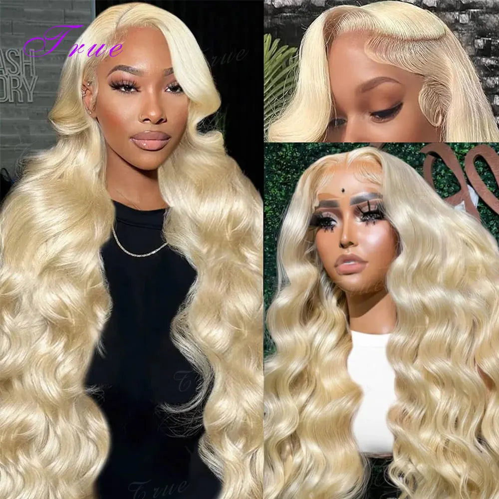 13x6 Hd 613 Blonde Body Wave 100% Human Hair Wigs Brazilian 30 40 Inch Transparent Lace Frontal Wig Wet And Wavy Lace Front Human Hair Wig