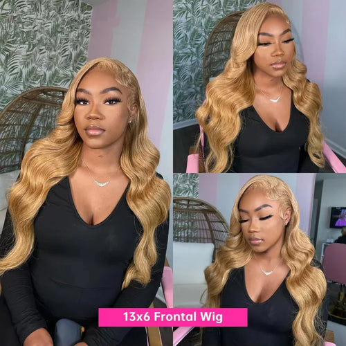 #27 Honey Blonde Wig Human Hair 13x6 Human Hair Lace Frontal Wig 30 Inch Raw Hair Vietnamese Body Wave Lace Front Human Hair Wig