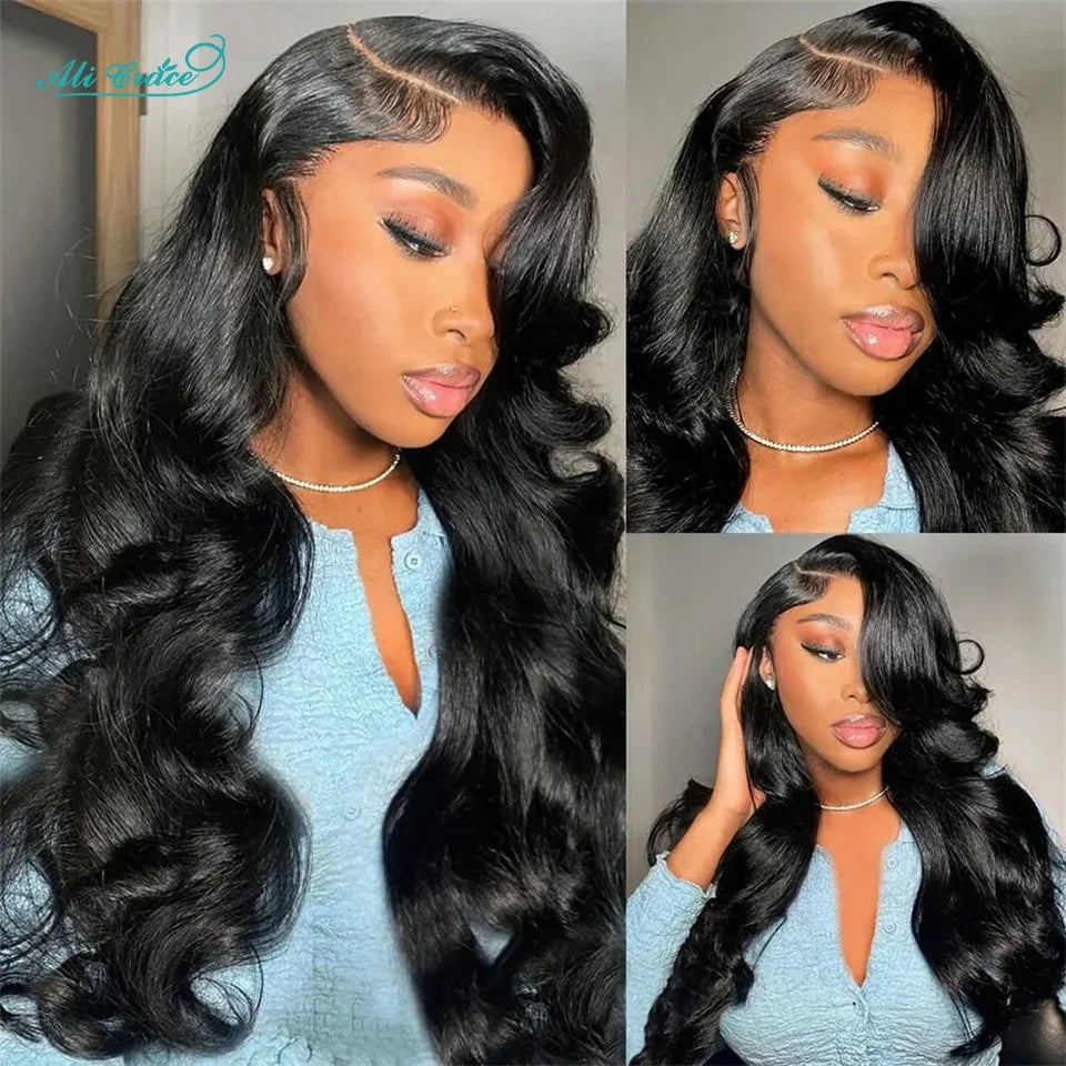 Ali Grace Hair Brazilian Body Wave Bundles With Frontal 13x4 Body Wave Human Hair 3 Bundles With 13x4 Frontal Transparent Lace