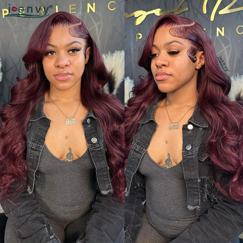 Orange Brown Lace Front Wigs Colored Ginger Blonde 13X6 Lace Frontal Human Hair Wigs Remy Burgundy Red Body Wave Lace Front Wig