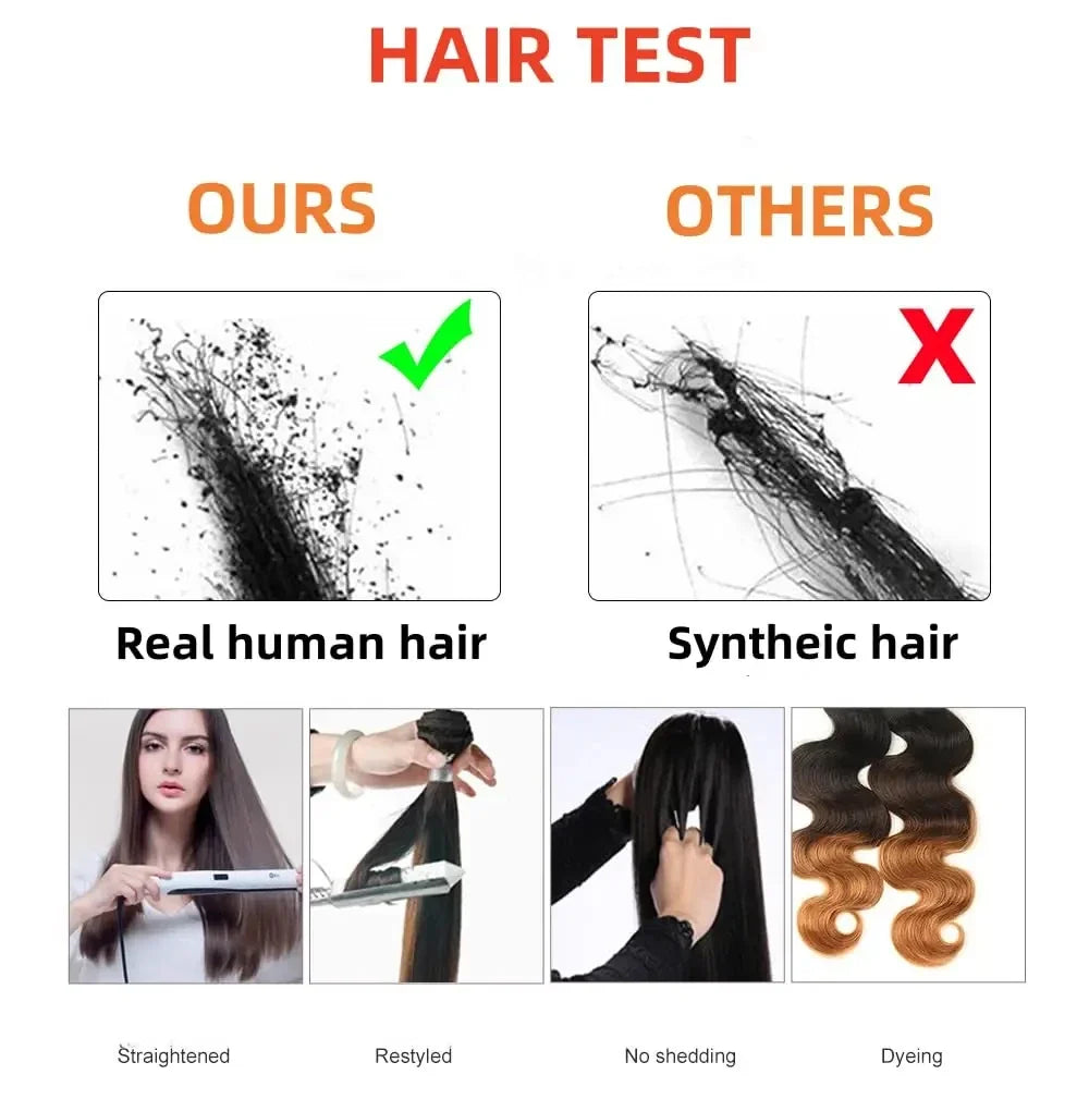 #4 Brown Highlight Human Crochet Hair With String Body Wave Invisible Pre Separated Knotless Crochet Hair Extensions For Braid