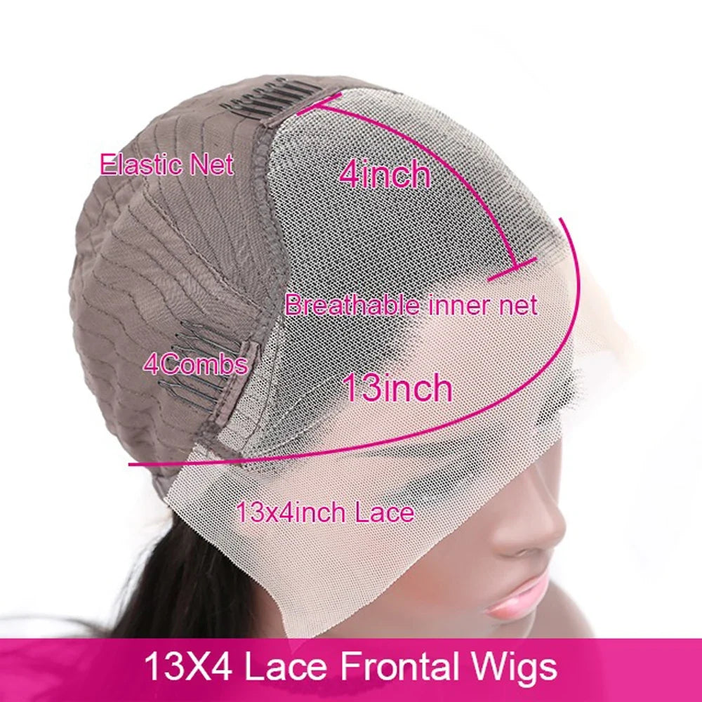 13x6 HD Transparent Straight Lace Front Human Hair Wigs For Women 180% Pre Plucked 4x4 Closure Wig 30 Inch 13x4 Lace Frontal Wig