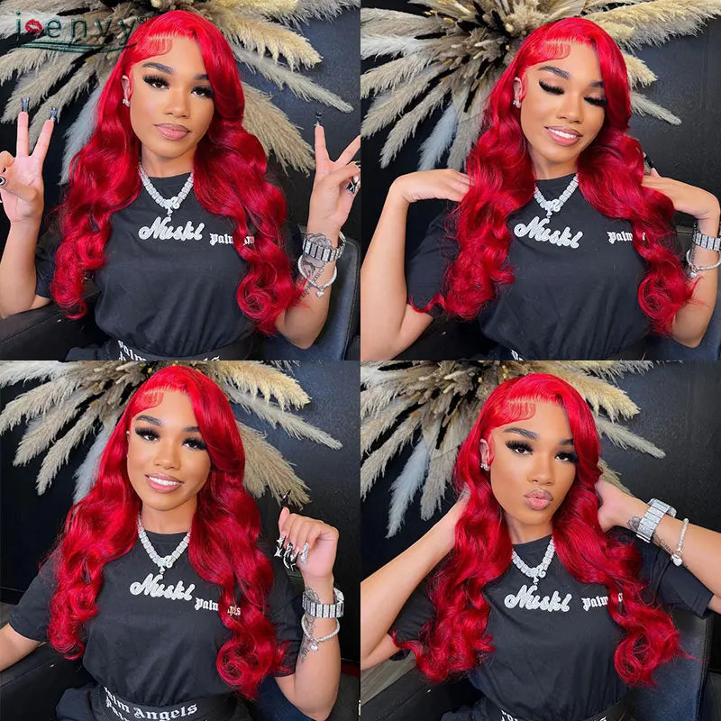 Orange Brown Lace Front Wigs Colored Ginger Blonde 13X6 Lace Frontal Human Hair Wigs Remy Burgundy Red Body Wave Lace Front Wig