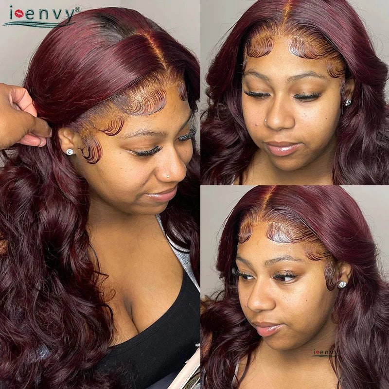 Orange Brown Lace Front Wigs Colored Ginger Blonde 13X6 Lace Frontal Human Hair Wigs Remy Burgundy Red Body Wave Lace Front Wig