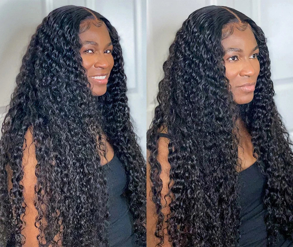Transparent Remy Deep Wave Lace Front Wig 13x4 13x6 Water Wave Lace Frontal Wig 4X4 Closure Human Hair Wigs For Women Glueless