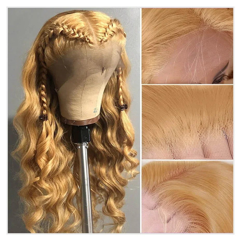 #27 Honey Blonde Wig Human Hair 13x6 Human Hair Lace Frontal Wig 30 Inch Raw Hair Vietnamese Body Wave Lace Front Human Hair Wig