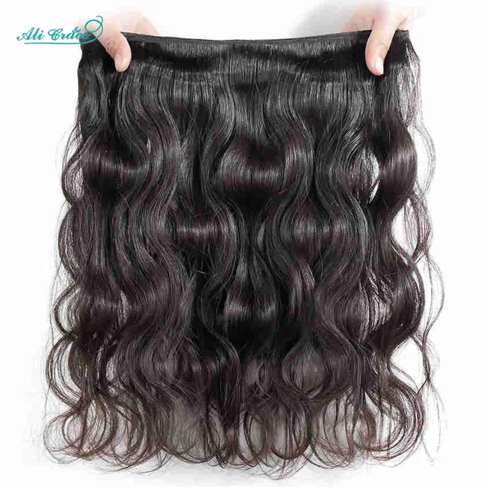Ali Grace Hair Brazilian Body Wave Bundles With Frontal 13x4 Body Wave Human Hair 3 Bundles With 13x4 Frontal Transparent Lace