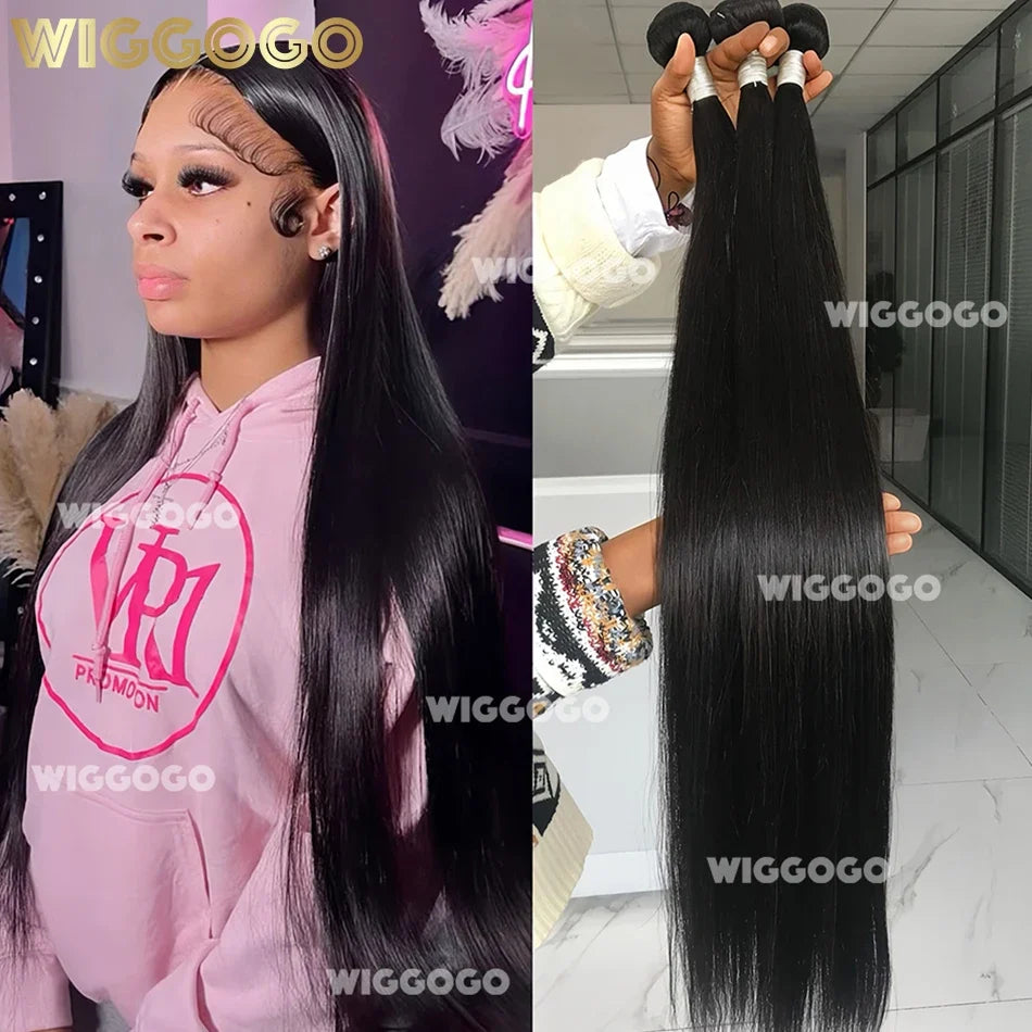 Bone Straight 1/3/4 Pcs Bundles Human Hair Bundles Virgin Hair With Unprocessed Natural Black Hair Extensions 26 28 30 Inch