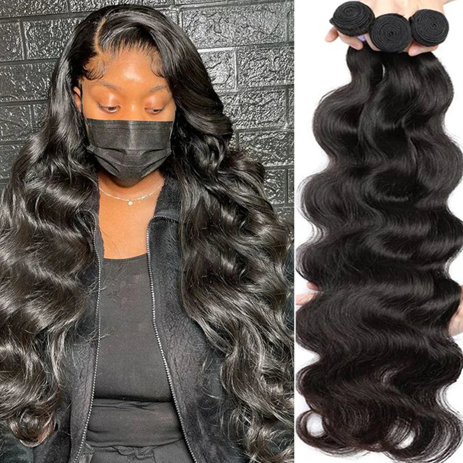 30 32 Inch Body Wave Bundles 1 3 4 Bundles Brazilian Hair Water Wavy Weave Human Hair Bundles Extensions Tissage For Women