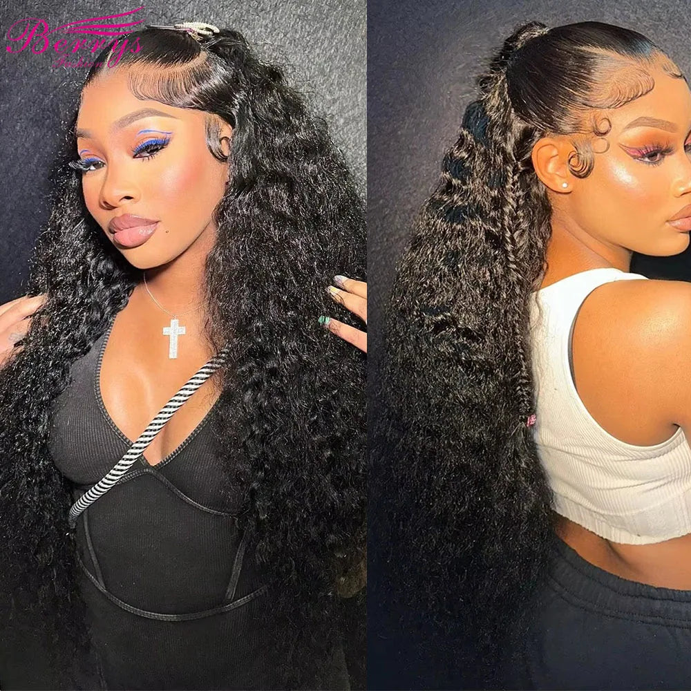 Berrys Fashion Hair Water Wave 13x6 HD Lace Frontal Wig Peruvian 250% Water Wave Lace Frontal Wig 5x5 Lace Closure Wig For Women